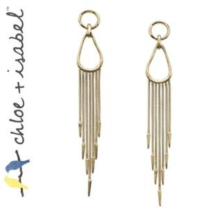Chloe + Isabel Toujours Gold Tassel Earrings. EUC